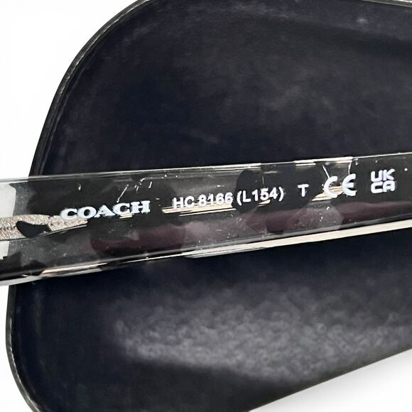 NIB Coach HC8166 (L154) Gisele Women’s Butterfly Sunglasses Black Crystal Mosaic - Picture 7 of 9